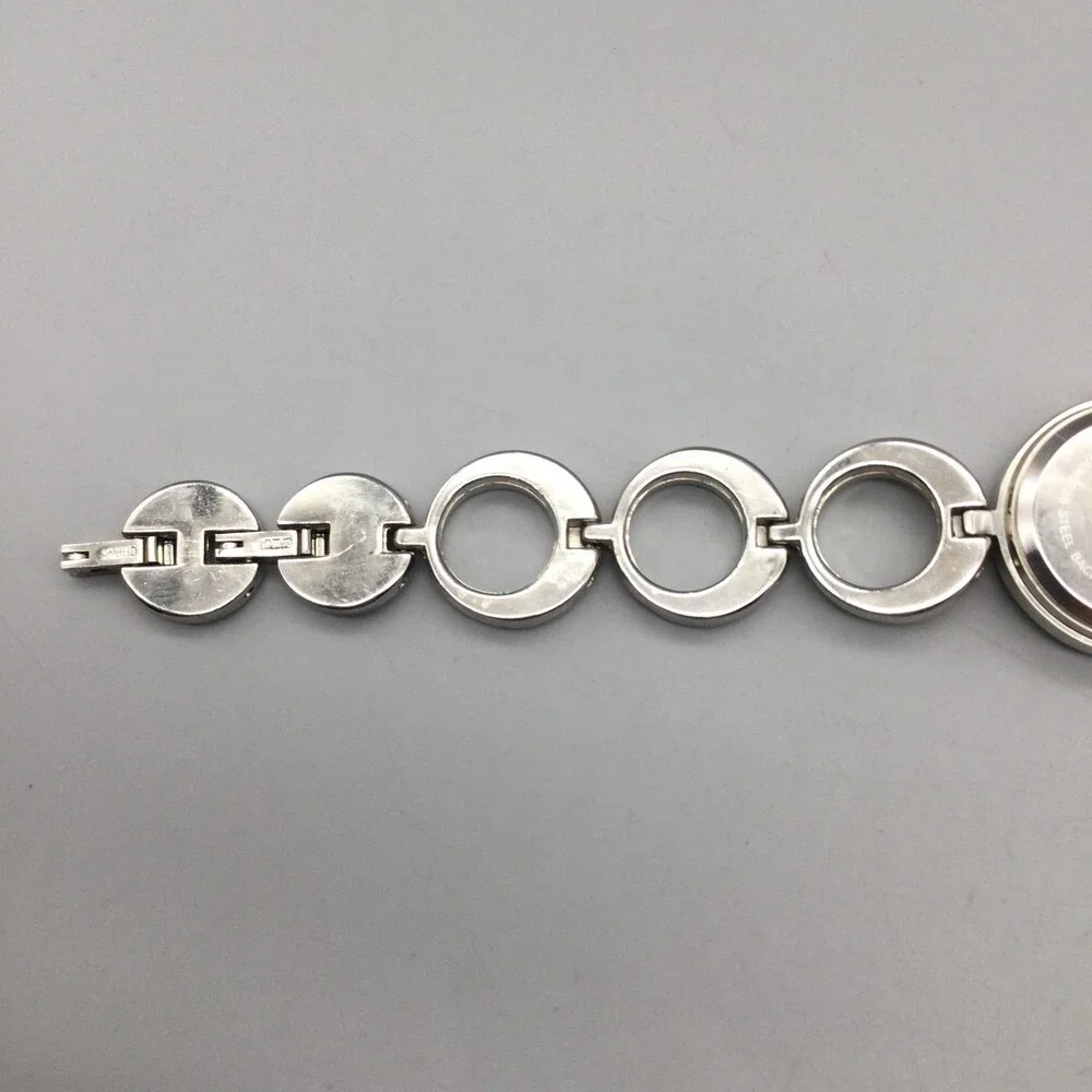 Gruen II Womens Watch 24mm Silver Dial Crystal Bezel GRF1501 Circle Link 6.75